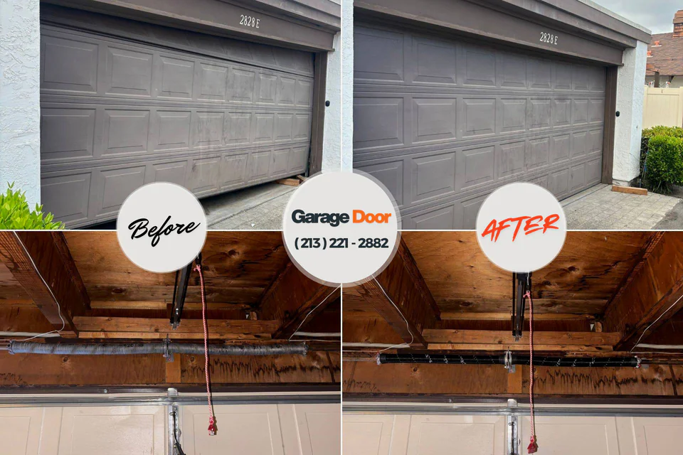Before and after: garage door repair Dadeville, AL